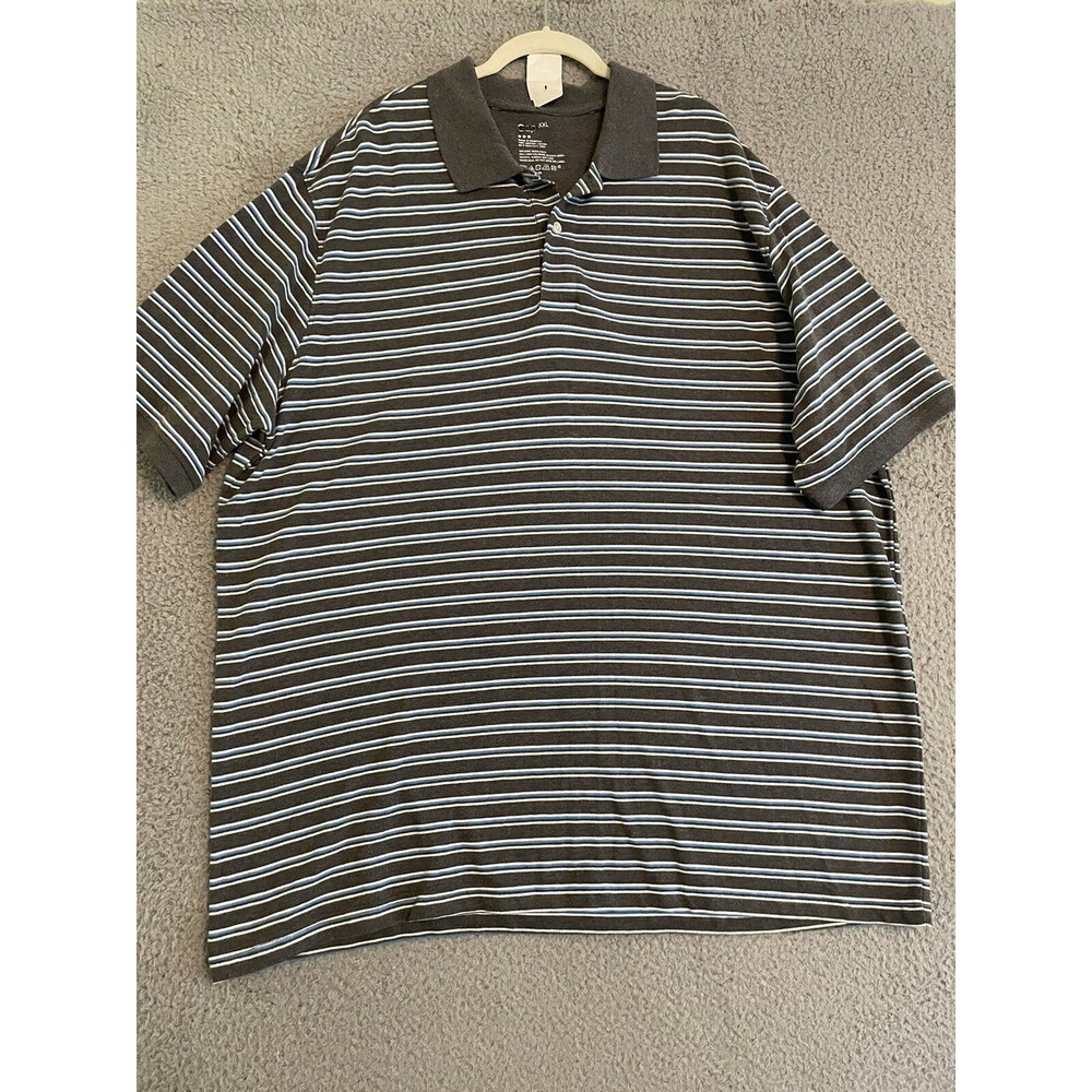 NWT Gap Grey/White/Blue Short Sleeve Cotton Men's Polo shirt Size XXL